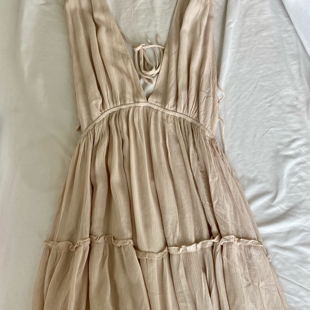 Pink boho dress with side detailing